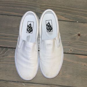 Vans Classic Slip-On Shoes, White, Women’s Size 9, Men’s size 7.5